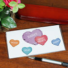 Candy Hearts Personalized Checkbook Cover